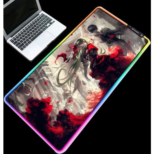 XGZ RGB Anime Girl Mouse Pad LED Backlit Mice Mat Waterproof Thickness 3mm/4mm Colorful PC Laptop Keyboard Mousepad 7 Colors
