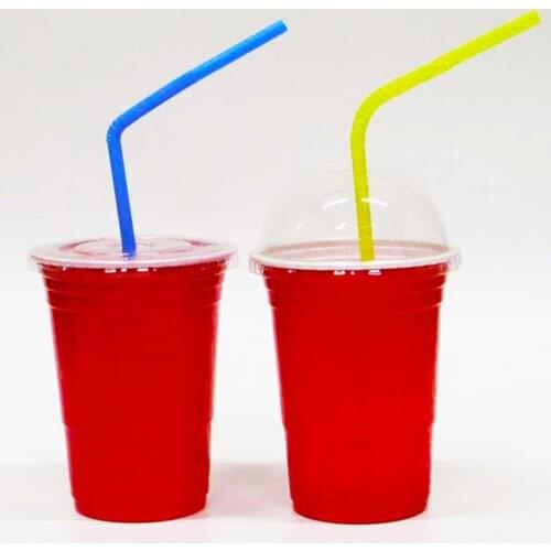 LBER 50Pcs/Set Party Cup Bar Restaurant Supplies Household Items for Home Supplies 450ml Red Disposable Plastic Cup