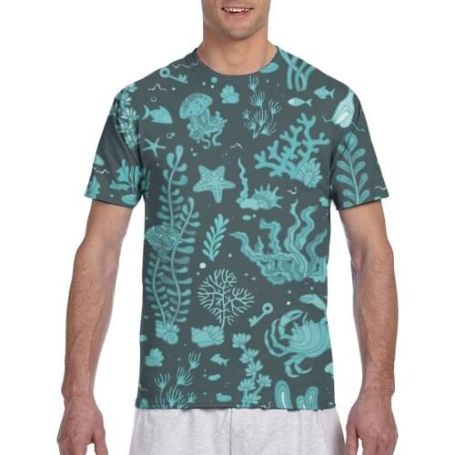 Summer Underwater Pattern T shirt Man T-shirt 2020 Summer Round Neck Tshirts Tee Shirts Men Streetwear T-shirts Short Sleeve