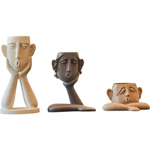 [MGT] Nordic modern minimalist personality creative abstract human face vase character decoration home decoration crafts