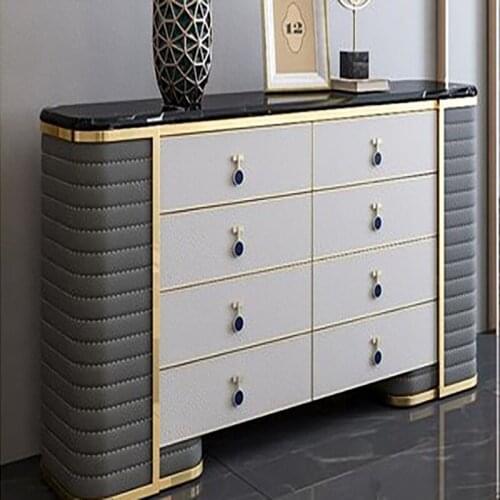 Hong Kong style marble post-modern minimalist light luxury entrance cabinet dining side cabinet drawer high-end model room