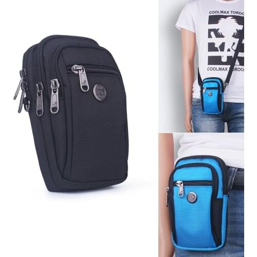 Men Oxford Cell/Mobile Phone Case Small Shoulder Messenger Cross body Bags Hook Male Women Armband Belt Purse Waist Pack Bag