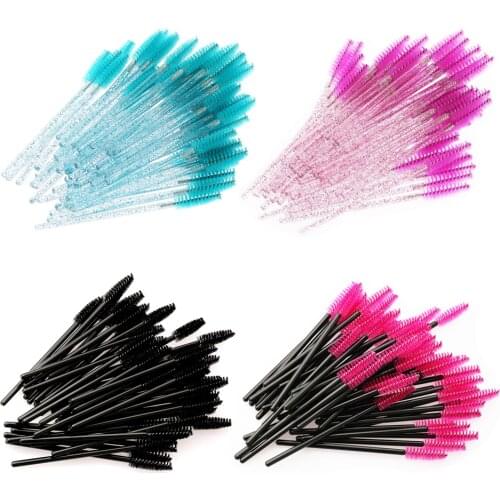 50Pcs Disposable Eyelash Makeup Brushes Set Eyebrow Brush Cosmetic Mascara Wand Applicator Eye Lashes Extension Make Up Tools