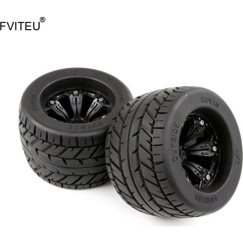 FVITEU Rubber Off-road Wheel Tires set Fit 1/8 scale HPI Racing Savage XL FLUX Rovan Torland truck parts RC MONSTER BRUSHLESS