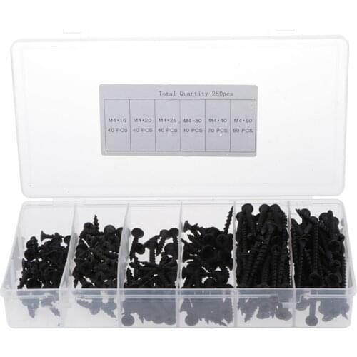 280 Pieces Steel Screw Set Home Furniture Repairing Cross Stitch Screws Kit