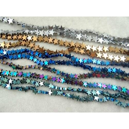 Natural Quartz crystal Titanium Hematite Gem Star Loose Beads loose beads 6mm making jewelry 15'' H41