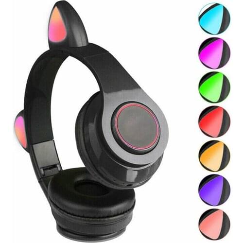 New Cat Ears Cute Style Wireless Bluetooth Headset Game Headphone For Girls Boy Children Gift LED Lights Cat Ear Headset