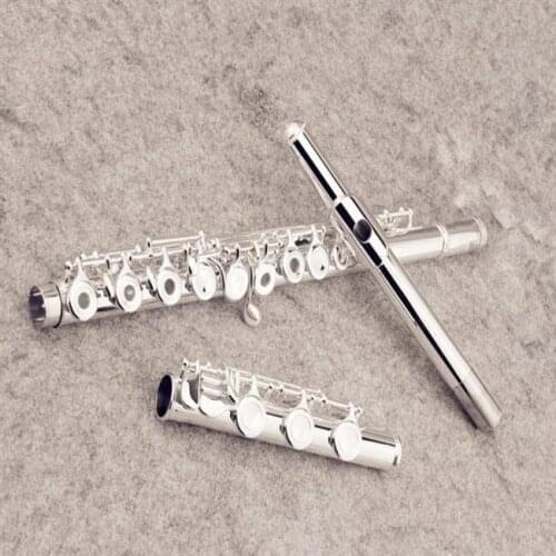 New flute 17 key open music instrument 371H E-Key C Tune High Quality flute Silver plated playing music With Case Free shipping