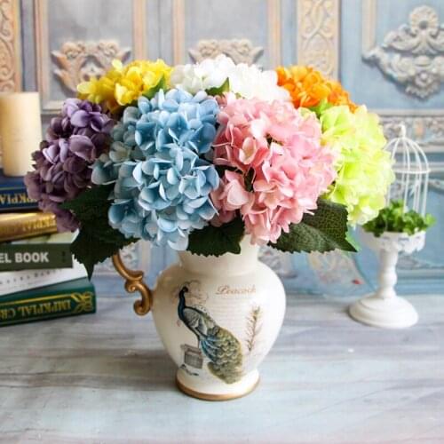 Single French Jade Hydrangea Fake Flowers Home Office Decoration Landscaping Color Health Party Man Made Artificial Decor