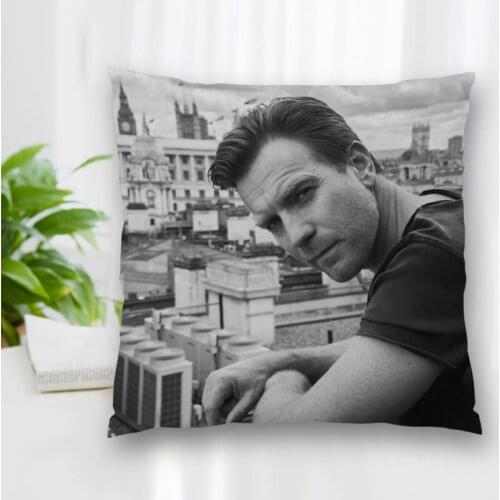 Cushion Ewan McGregor Actor Pattern Cover Throw Pillow Case Cushion For Sofa/Home/Car Decor Zipper Custom PillowCase 40x40cm