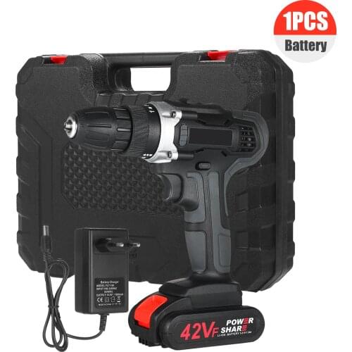 Portable Mini 21V Cordless Electric Drill Screwdriver Kit 2 Speed All Copper Cordless Power Impact Drill Machine
