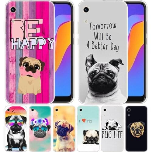 Luxury Silicone Case Cute Dog PUGS for Huawei Honor 9X 8A 7A 20 Pro 7X 8X 7S 8S 8 9 10 Lite View 20 20i 10i Play Fashion Cover