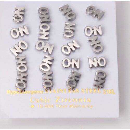 10 Pairs Earings Fashion Jewelry 2021 Stainless Steel Silver Color Stud Earrings For Girl Wholesale Anti-allergy Accessories