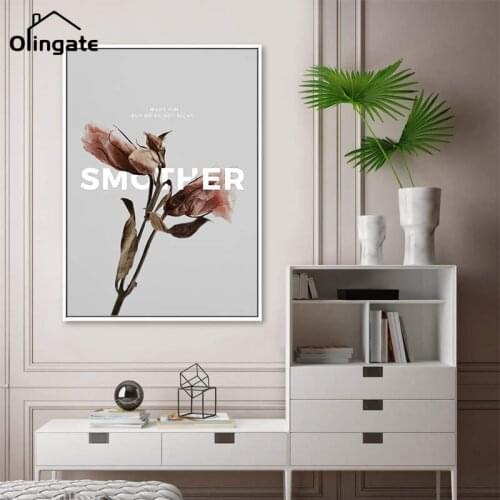 Nordic Minimalism Canvas Poster Black and White Plant Leaves Scandinavian Plant Wall Art One Piece Canvas Painting Home Decor