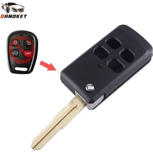 Dandkey Replacement 4 Buttons For Kia Optima Spectra 5 Sorento Amanti Flip Folding Remote Key Case Shell Fob Modified key shell