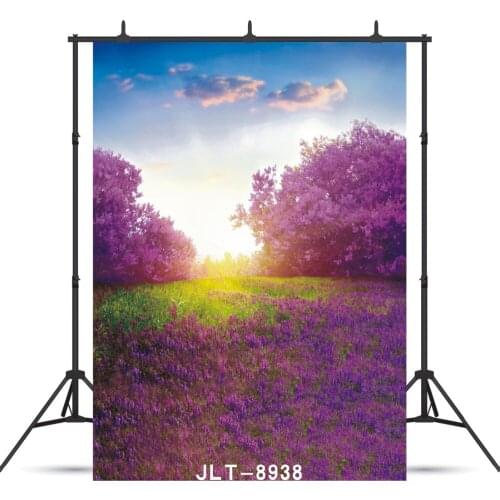 Sunlight Purple Trees Grass Vinyl Photographic Background For Portrait Children Baby New Born Shower Backdrop Photocall Studio