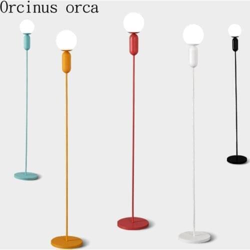 Nordic modern minimalist color candy floor lamp living room bedroom bedside lamp originality personality LED floor lamp