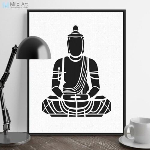 Abstract Modern India Minimalist Zen Buddha Figure Canvas Art Print Poster Wall Picture Tea Room Home Decor Painting No Frame