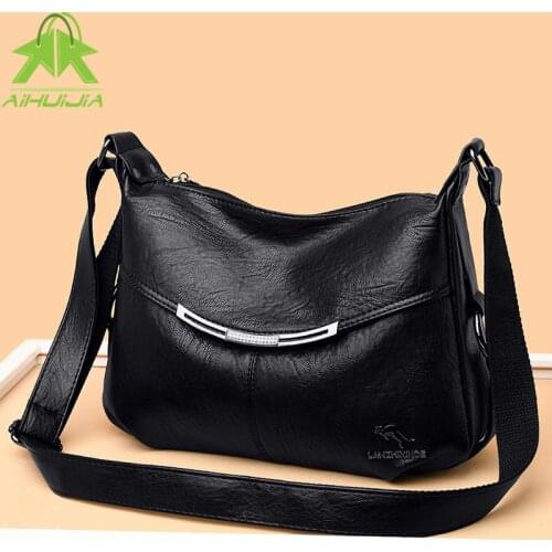 Fashion Womens Solid Color Shoulder Bag High Capacity Messenger Bag 2021 New High Quality Pu Leather Simplicity Women Handbag