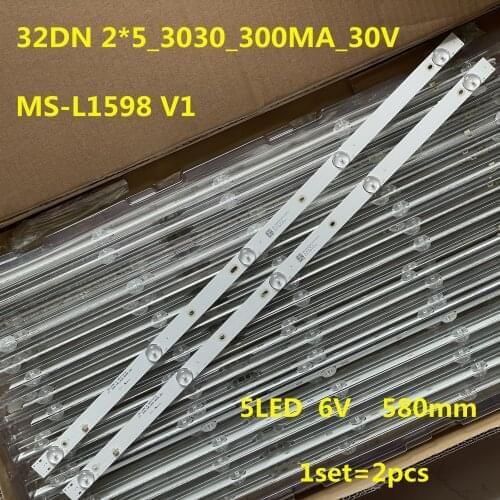 LED Backlight strip 5 Lamp for 32'' LCD TV MS-L1598 V1 32DN 2*5_3030_300MA_30V 8D32-DNWR-A3205A PT320AT01-3 6V/LED 2pcs/set