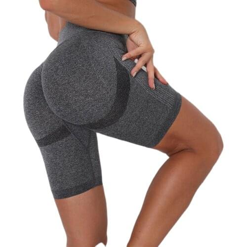High Elastic Yoga Shorts Hip Push Up Women Plain Soft Nylon Fitness Running Short Tummy Control Workout Gym Shorts Sport