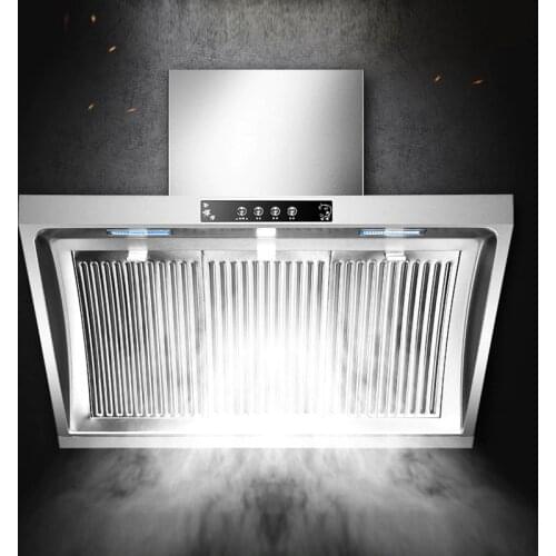 Household Range Hood 900mm Side Suction Stainless Steel Panel Hanging Household Smoke Exhauster Kitchen Exhaust Hood