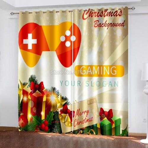 Polyester Blackout Curtains 2 Panels 3D Printed Gamepad 90"x110" Inch Window Drapes Boy Girl Kids Bedroom Living Room Decor Gift