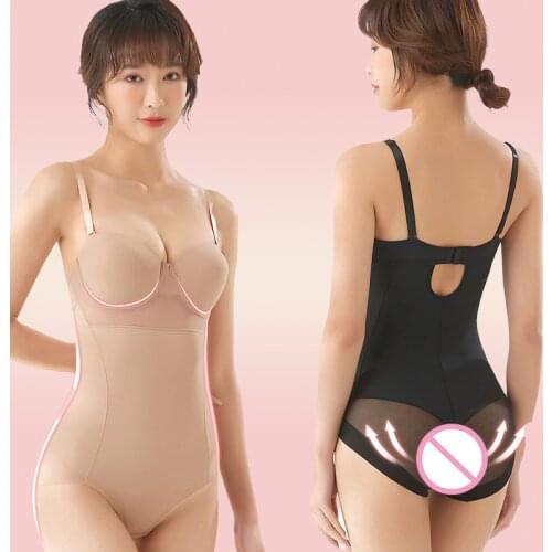 Women Body Shapewear Sexy Bodysuit Underwear With Cup Push Up Belly Slimming Shaper Butt Lifter Open Crotch Seamless Lingerie