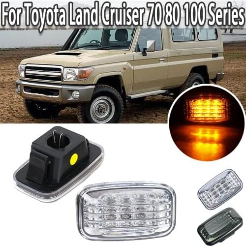 1 Pair Car Side Marker Light LED Turn Signal Amber Lamp For Toyota Land Cruiser 70 80 100 Series