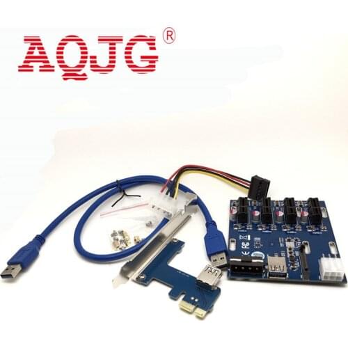 1Pc PCIe 1 to 4 PCI Express 1X slots Riser Card Mini ITX to external 4 PCI-e Slot adapter PCIe Port Multiplier Card EM88