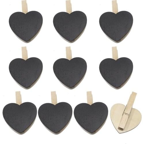 12pcs/lot Mini Wood Clips with Small blackboard Love Spring Wood Clips for DTY Clothespin Craft Decor snack Clip Photo Clips Peg