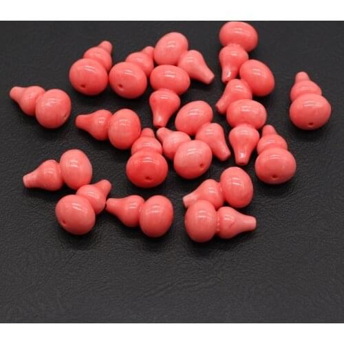 10pcs Natural Coral Beads Punch Gourd Shape Artificial Coral Stone Beads for Making Jewelry DIY Necklace Bracelet Gift 12x20mm