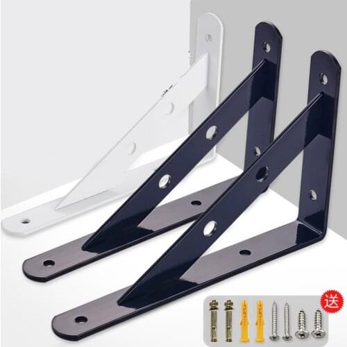 1Pcs Black/W hite Iron L-Shaped Braces Wall Shelf Bracket Holder Triangular Corner Brace Baking Wall Mounted Self Support Frame