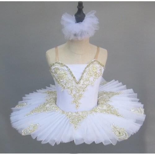 Children Day Professional Ballet Skirt Costume Girls Strap Cygnus Sequin Dance Tutu Skirt