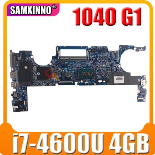 For HP Folio 1040 G1 Laptop Motherboard 748354-001 748354-501 748354-601 With SR1EA i7-4600u CPU 4GB RAM 100% Tested Fast Ship