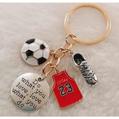 Football shoes keychain enamel metal football jersey keychain football fan sports souvenir gift jewelry ring football gift