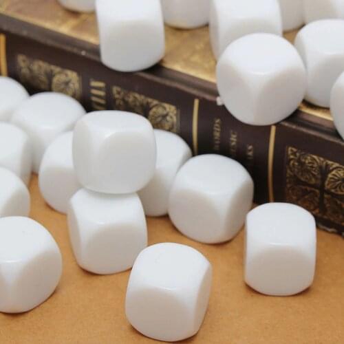 Dice 16mm Blank Dice White Acrylic Entertainment Cube D6 Board Game, DIY, Fun And Teaching - 25PCS Gambling