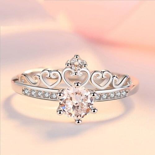 Crown zircon fashion ring 925 sterling silver for womens engagement & wedding & anniversary DIY fine jewelry gifts free shipping