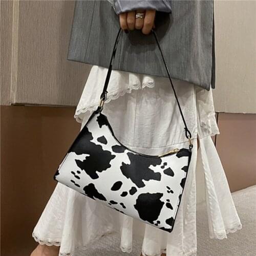 Fashion PU Leather Women Baguette Underarm Bag Zebra Print Ladies Small Shoulder Bags Vintage Leopard Female Purse Handbags