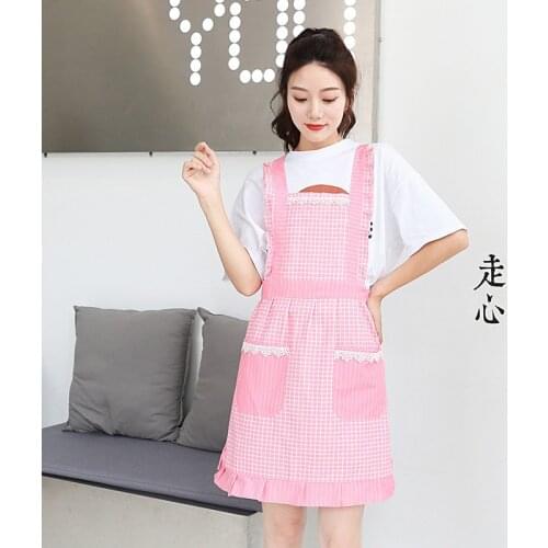 Fashion Cute apron work Uniform clothes kitchen coffee shop lovely princess cooking adult Cloth