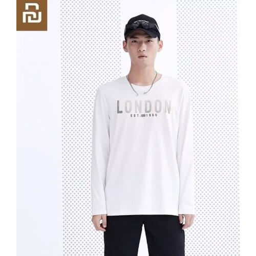 Youpin Men Fashion round neck long sleeve T-shirt tops Spring Autumn