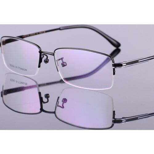 Mens Fashion Eyeglass Gold Ultralight Titanium Frames Eye Glasses for Men Optical Frame Thin Leg Half-rimmed Mens Prescription