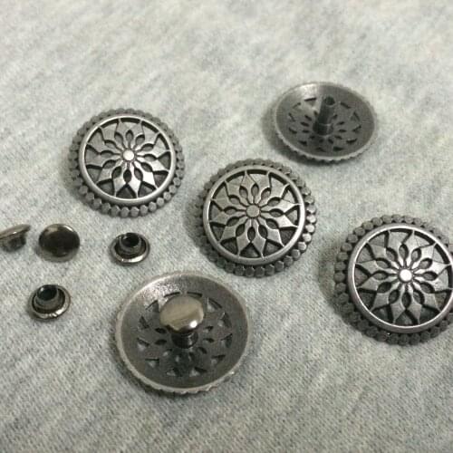 New 50PCS 19MM Antique Silver Round Studs Rivet Punk Round Hollow Spike Shoes Belt Bag Accessories Leather Craft Shipping Free