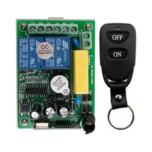 New AC220V 2CH 10A Remote Control Light Switch Relay Output Radio Receiver Module and Belt buckle Transmitter