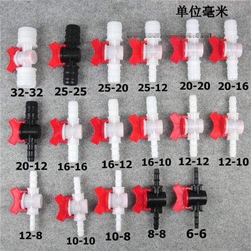 2pcs plastic Water valve barb fitting faucet irrigation valve 4/6/8/10/12/16mm barb tap Hose connector drip irrigation fittings