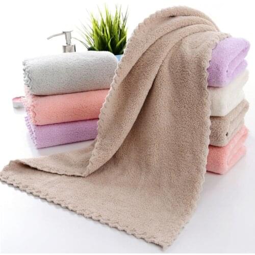 Home Textile Towel Soft Dry Hair Water Absorbent Double-sided Coral Velvet Microfiber Towel Bath Car Washing Cleaning Supplies
