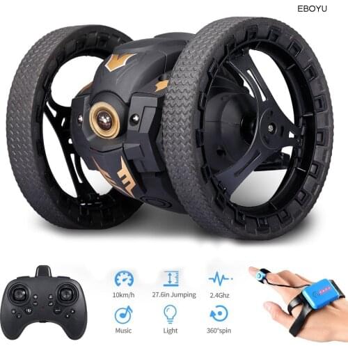EBOYU 805 2WD 2.4Ghz RC Bounce Car RC Jump Car Remote Control Stunt Car Watch Induction 27.6 inches Bouncing Music Led Light RTR