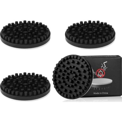 4Pack Rubber Isolation Stand Feet Pads Turntable Record Player Vibration Reducer With 3M Tape Easy Installation