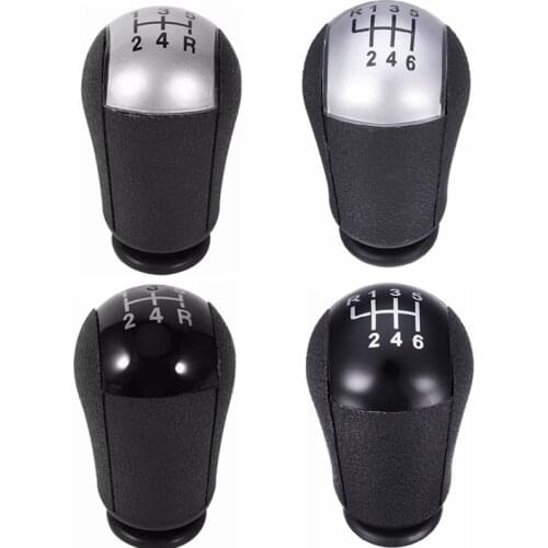 5 6 Speed MT Gear Stick Shift Knob Car For Ford Focus Mondeo MK3 MK6 C-MAX S-MAX Mustang Galaxy Fiesta Transit Black Silver