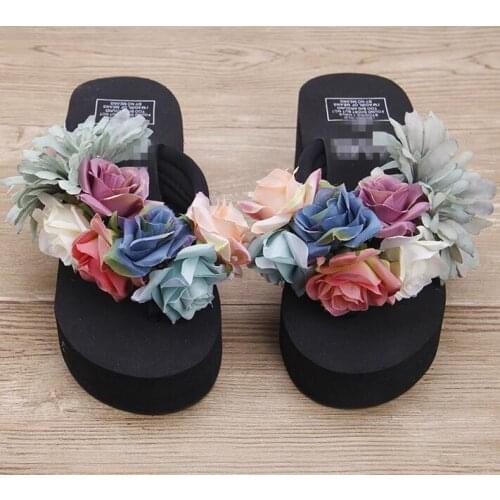 HAHAFLOWER High heels flip-flops female Xia Hou bottom slope antiskid sandals slippers flip-flops SIZE 35-44 FREE SHIPPING